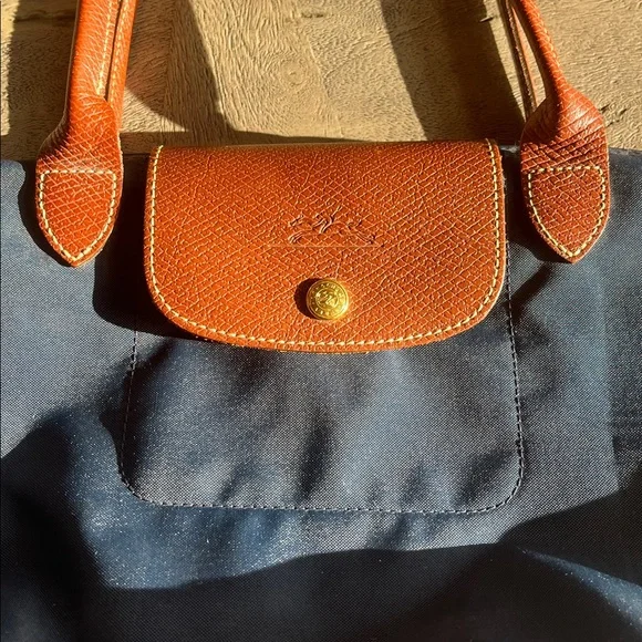 Vintage Longchamp Le Pliage “Shopping” Tote – Navy - Picture 5 of 15